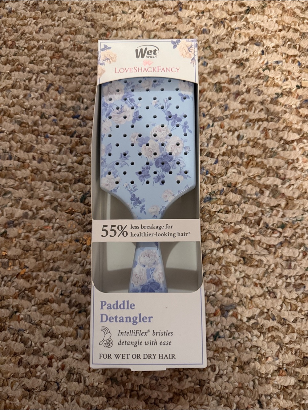 Wet Brush LoveShackFancy Floral Paddle Detangler - Light Blue